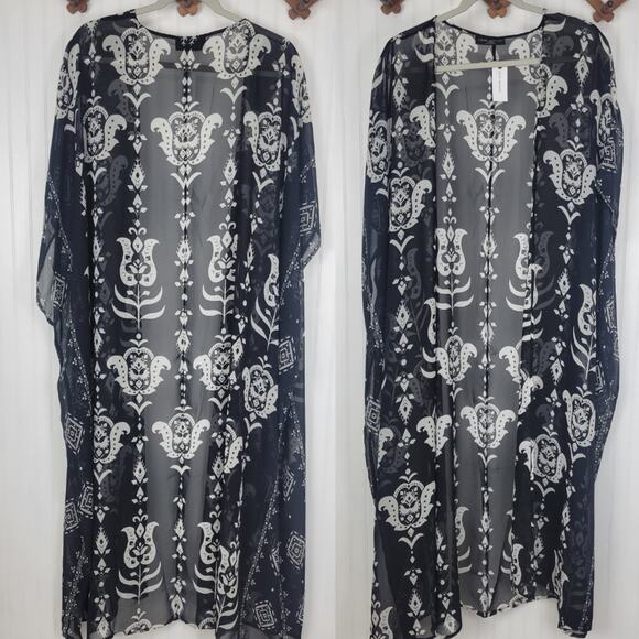 NWT Lane Bryant Maxi Chiffon Cover Up One Size - Picture 2 of 10